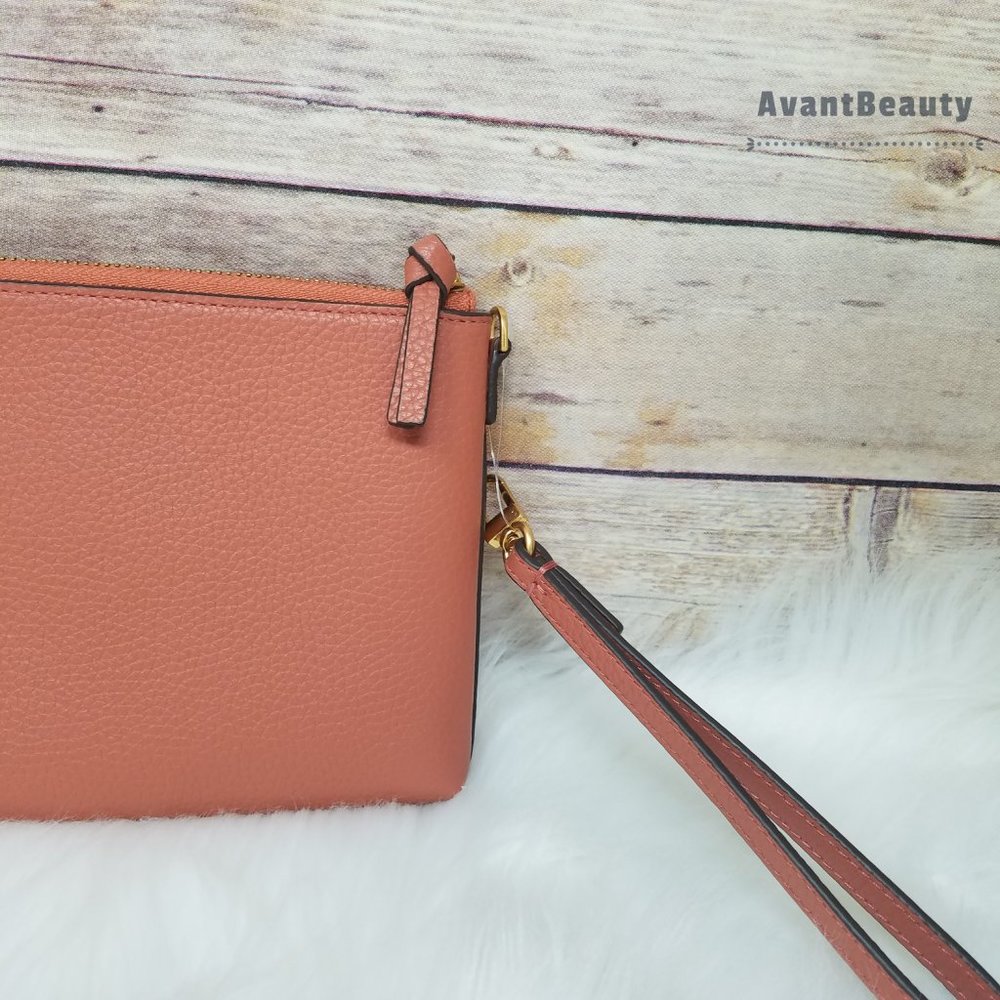 Tramonto Tory Burch Large Britten Zip Pouch New - Picture 7 of 11